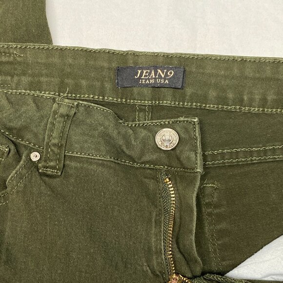 Mid Rise Skinny Leg Stretchy Denim Jeans Dark Green 11 Jean9 - Picture 11 of 13